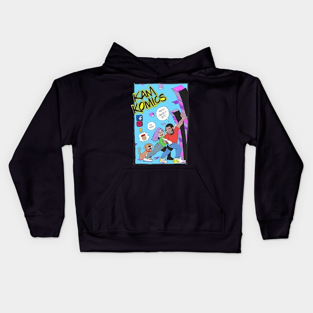 Kam Komics_follow Kam Komics_tshirt Kids Hoodie by Kam Komics 